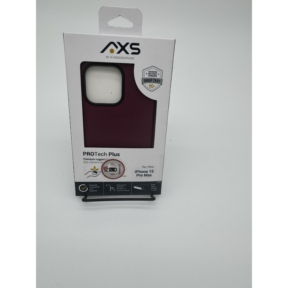 Axs Pro‎ Tech Plus Phone Case For iPhone 15 Pro Max Burgundy